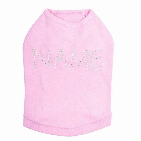 Custom Name Clear Rhinestone Dog Tank