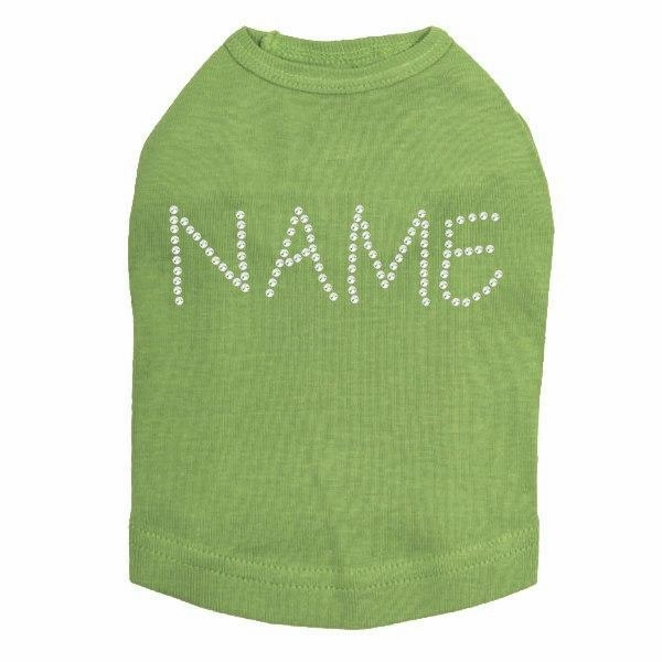 Custom Name Clear Rhinestone Dog Tank