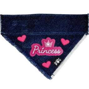 Custom Princess Denim Dog Bandana