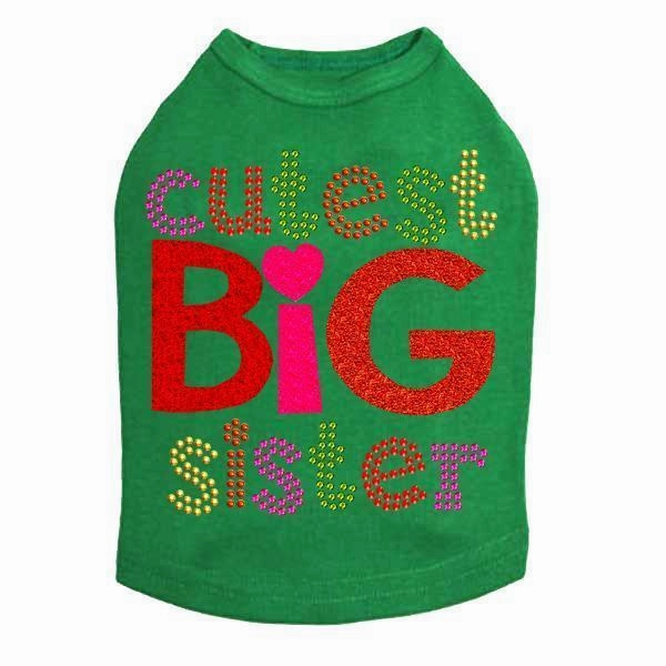 Cutest Big Sister Rhinestone Dog Tank