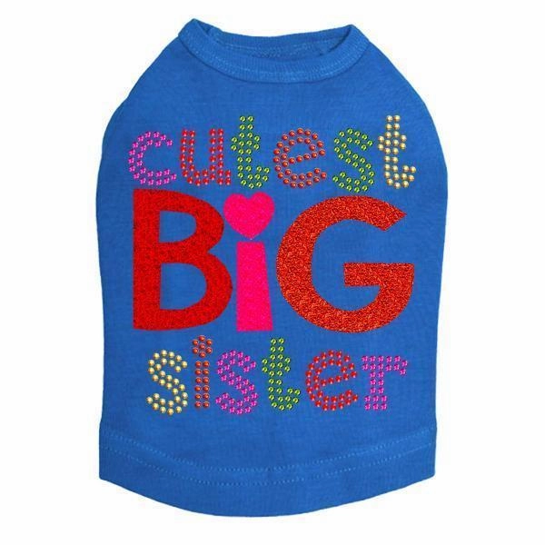 Cutest Big Sister Rhinestone Dog Tank