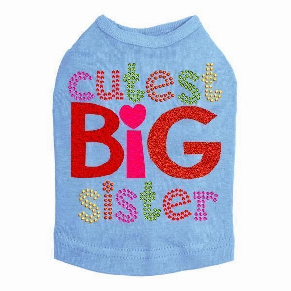 Cutest Big Sister Rhinestone Dog Tank