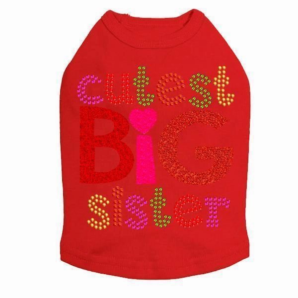 Cutest Big Sister Rhinestone Dog Tank
