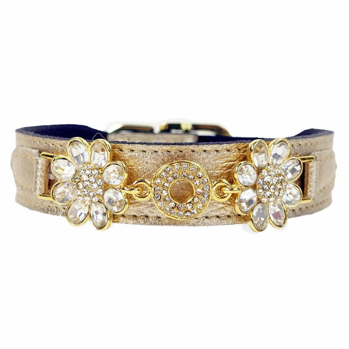 Daisy Collection Dog Collar Metallic Gold