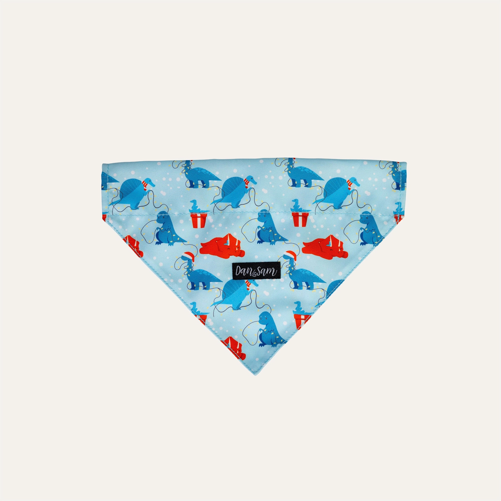 Dan & Sam - Dog Bandana (Dino Christmas)