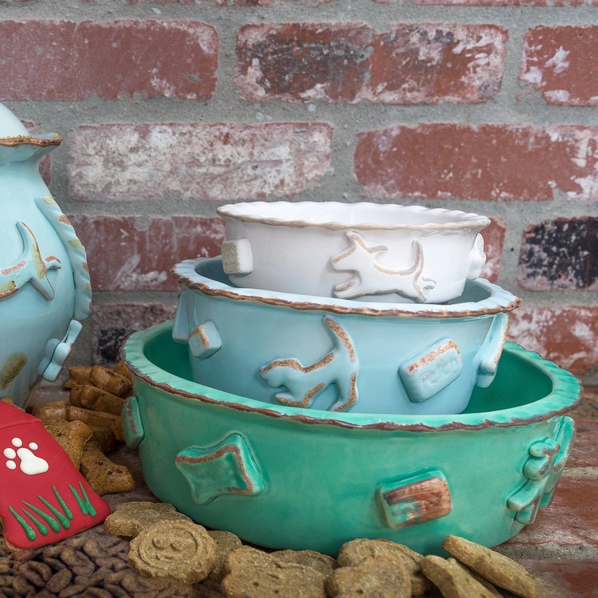 Dog Food/Water Bowl Aqua