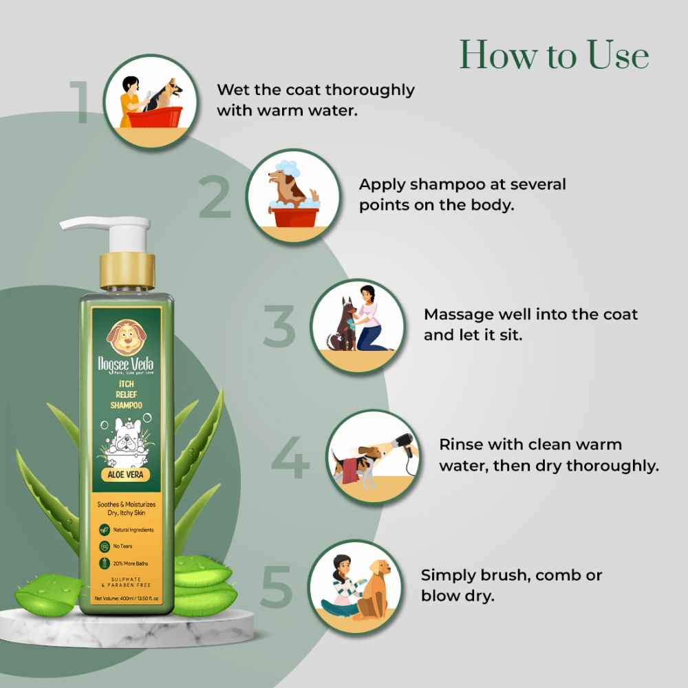 Dogsee Veda ITCH RELIEF Aloe Vera Shampoo for Dogs (200ml)