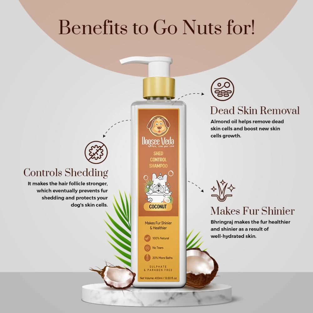 Dogsee Veda Shed Control Coconut Oil Shampoo for Dogs