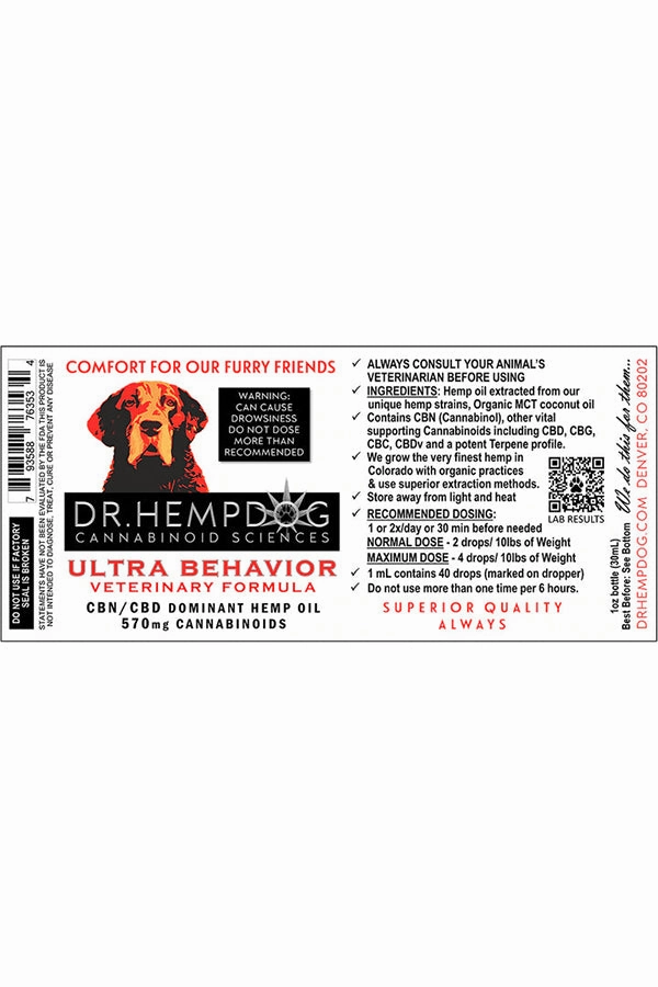 Dr. Hempdog Ultra Behavior Dog Supplement