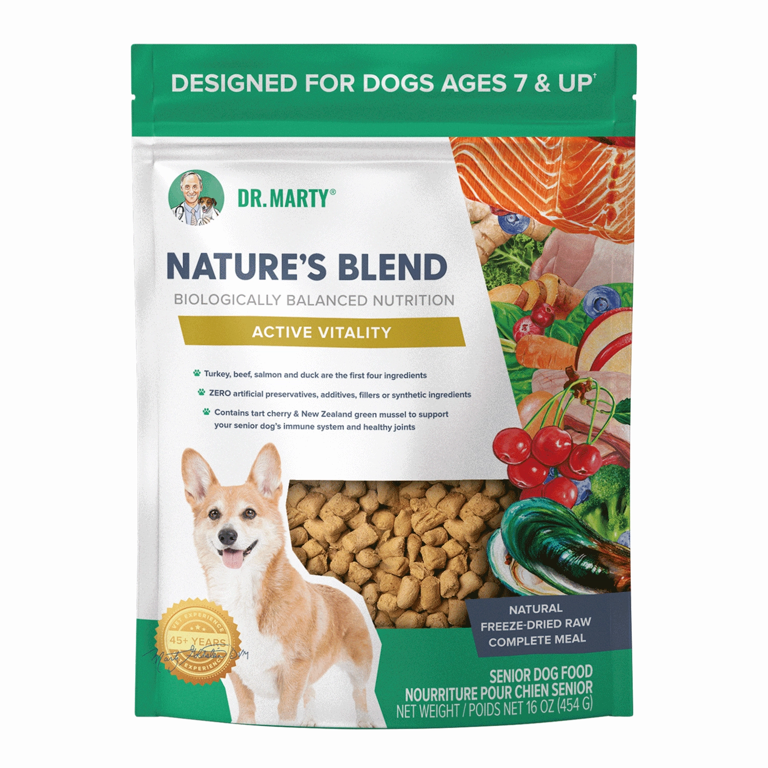 DR. MARTY Natures Blend Active Vitality Freeze Dried Raw Senior Dog Food
