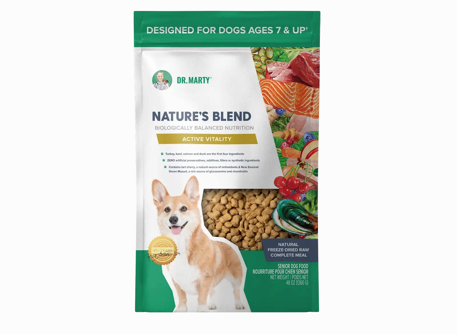 DR. MARTY Natures Blend Active Vitality Freeze Dried Raw Senior Dog Food