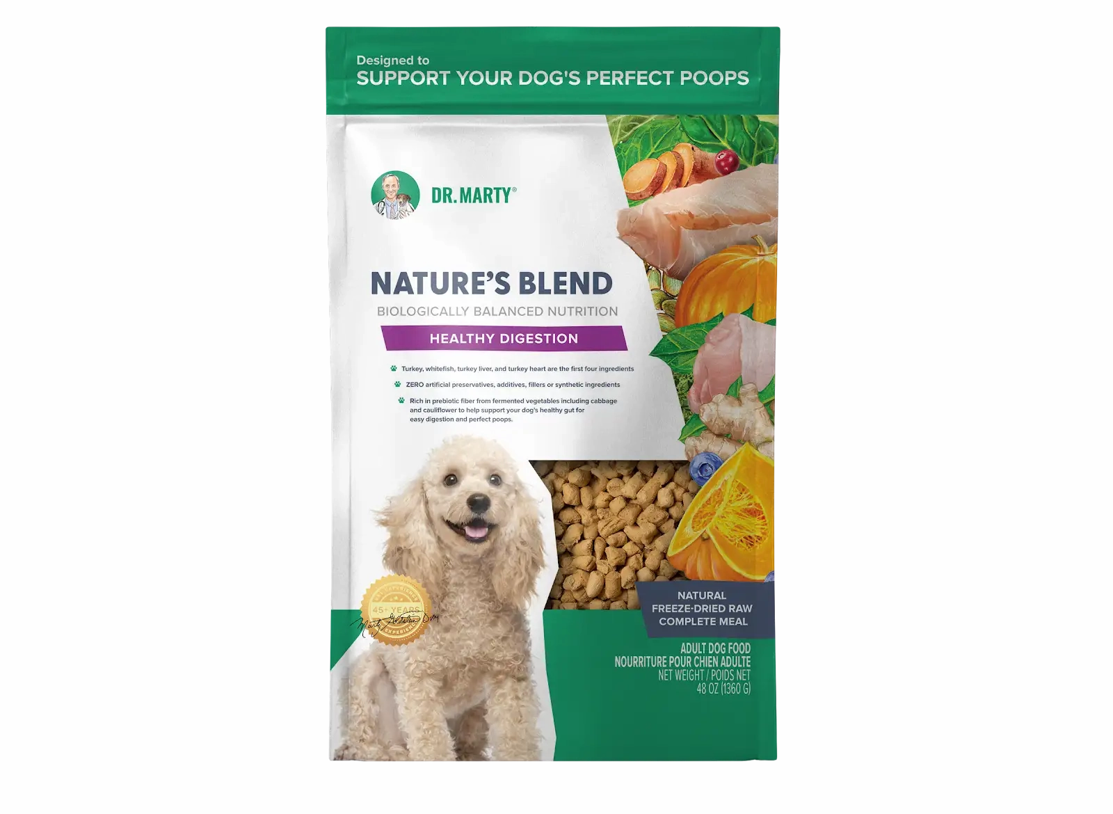 DR. MARTY Natures Blend Healthy Digestion Freeze Dried Raw Dog Food