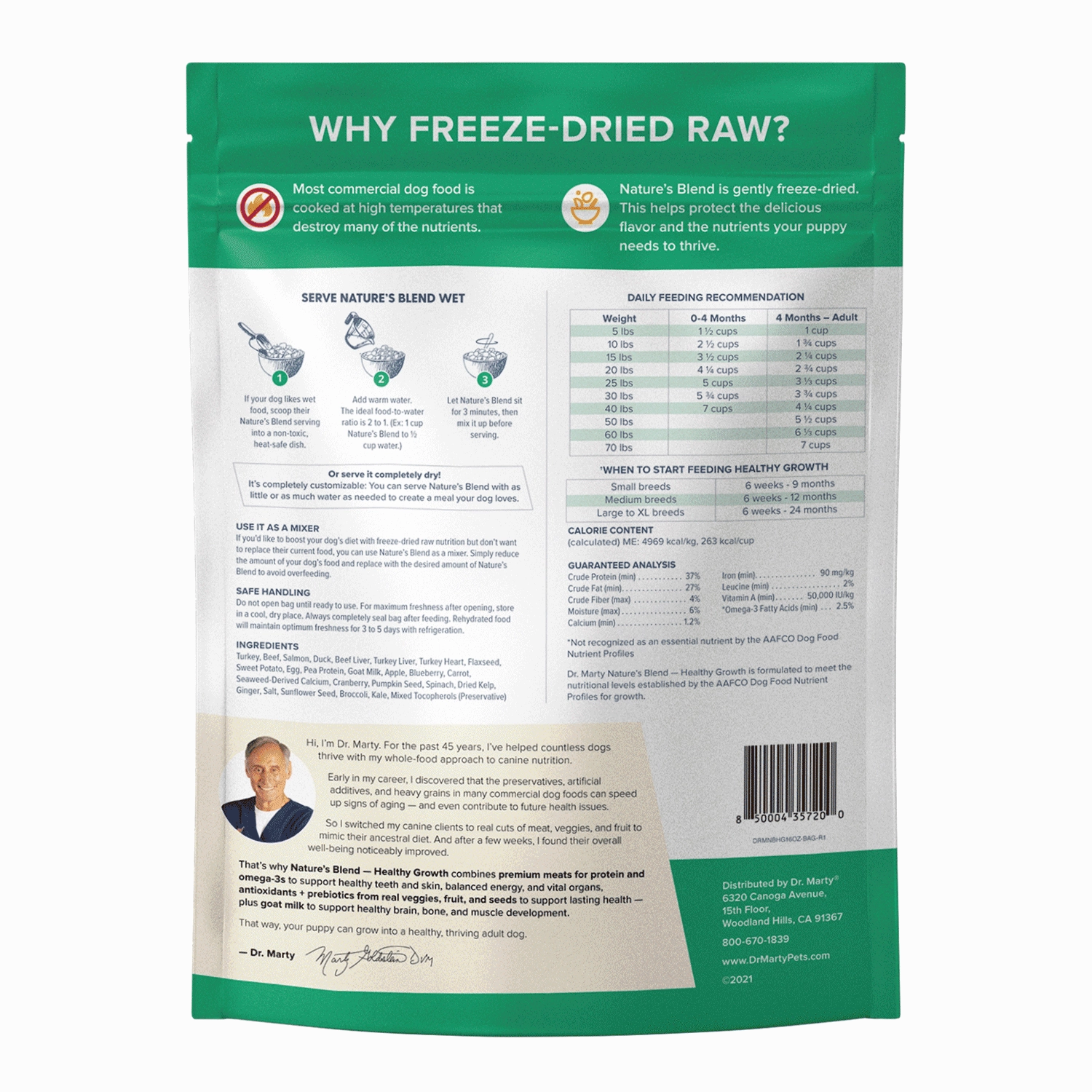 DR. MARTY Natures Blend Healthy Growth Freeze Dried Raw Puppy Dog Food