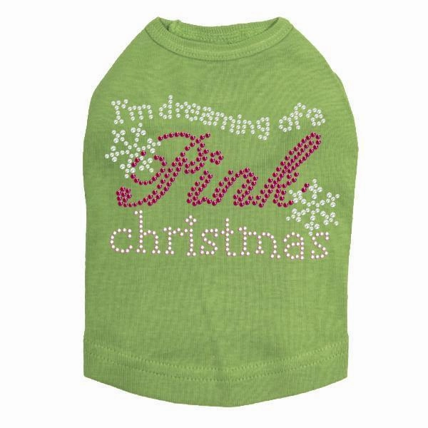 Dreaming Of A Pink Christmas Rhinestone Dog Tank