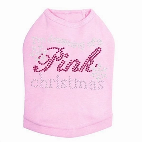 Dreaming Of A Pink Christmas Rhinestone Dog Tank