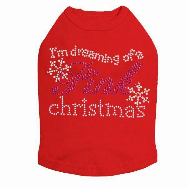 Dreaming Of A Pink Christmas Rhinestone Dog Tank