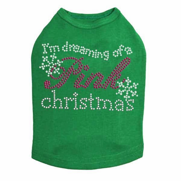 Dreaming Of A Pink Christmas Rhinestone Dog Tank