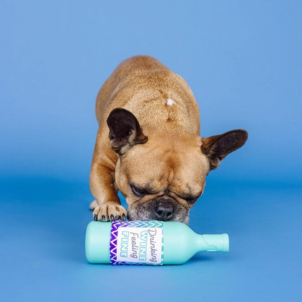Drinking Wine, Feeling Fine Natural Rubber Dog Toy