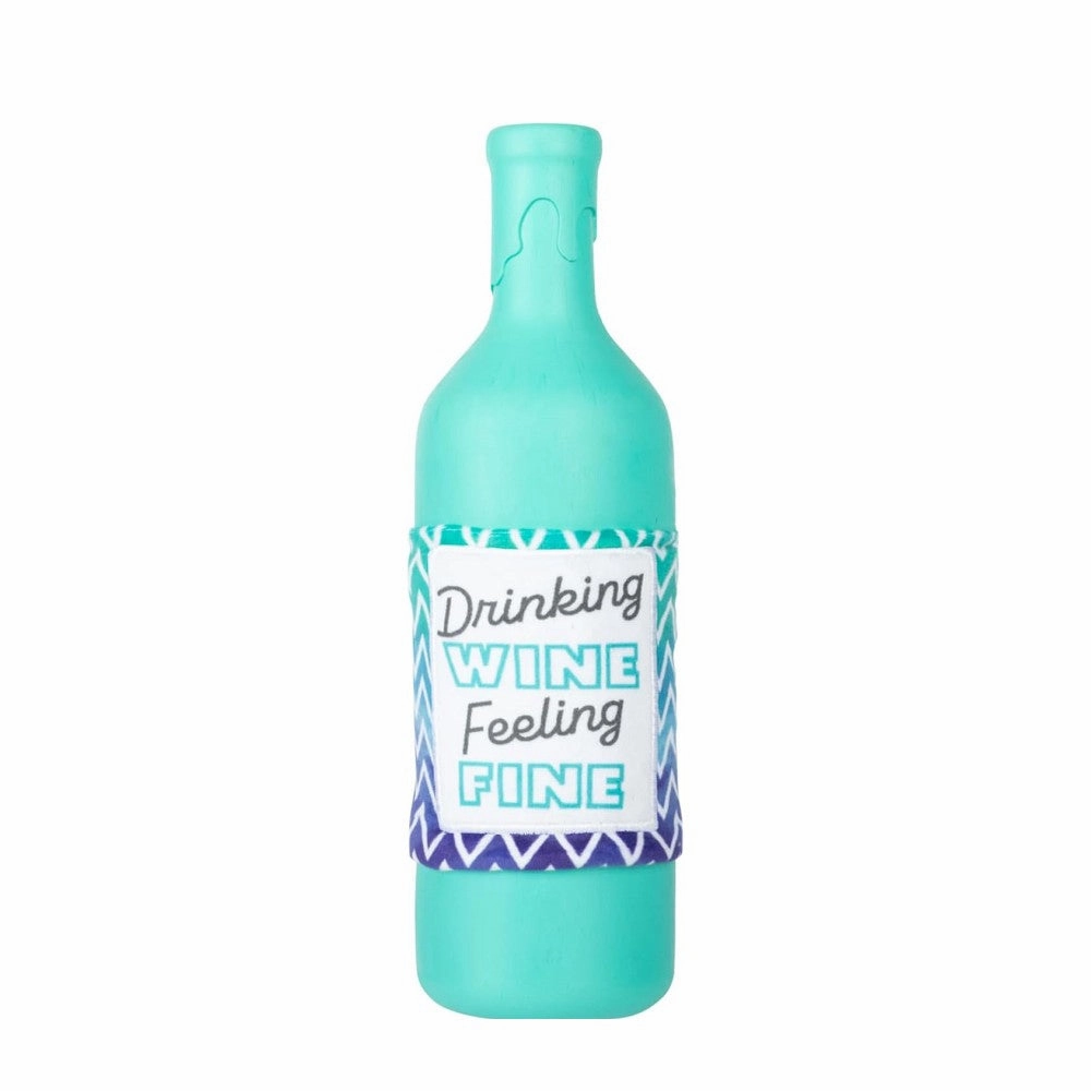 Drinking Wine, Feeling Fine Natural Rubber Dog Toy