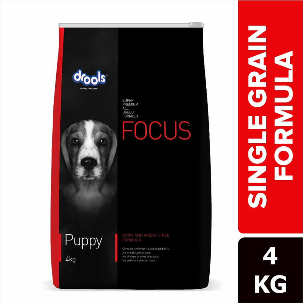 Drools Focus Super Premium Dry Food and Chicken & Chicken Liver Chunks in Gravy Puppy Dog Wet Food Combo