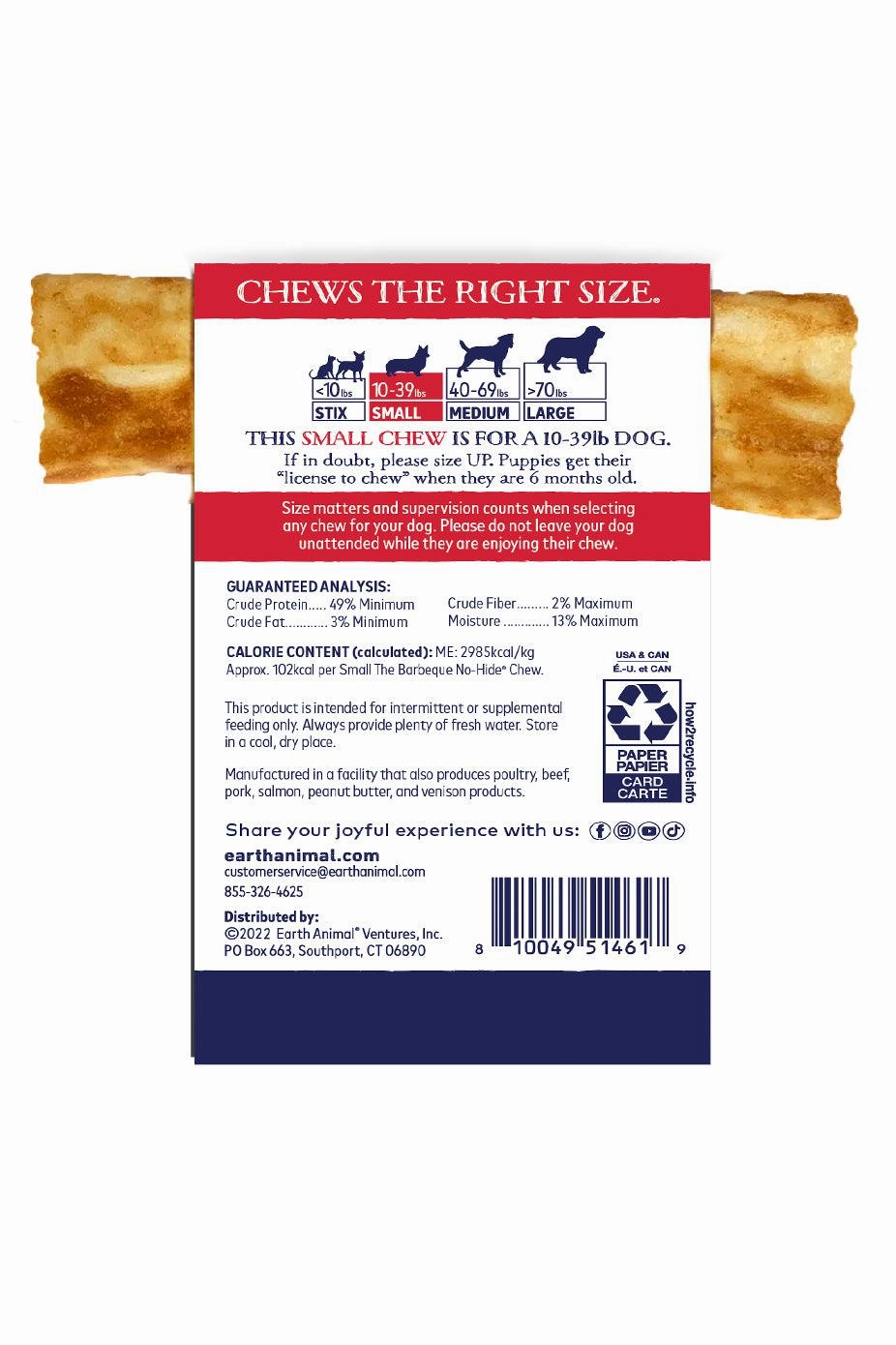 Earth Animal No-Hide Barbecue Smoked Chicken and Turkey Chews