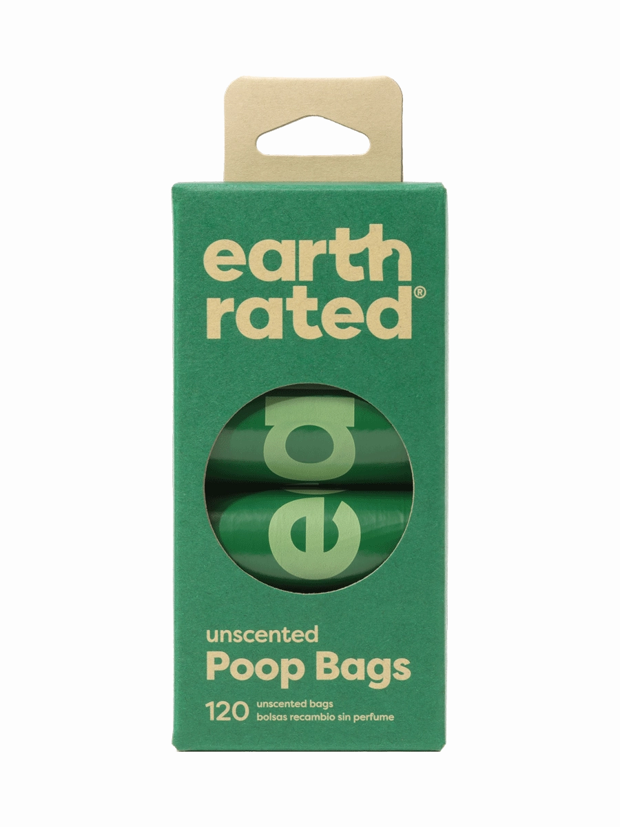 Earth Rated Unscented Dog Waste Bags, 8 Refill Rolls 120-Count