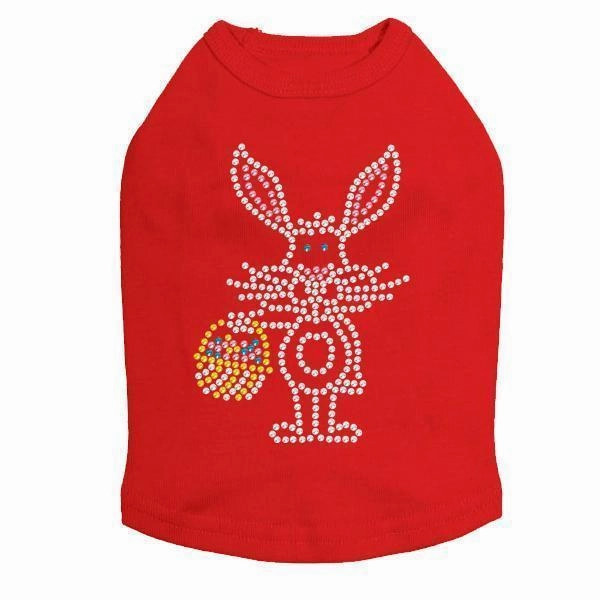 Easter Bunny With Basket Rhinestone Dog Tank
