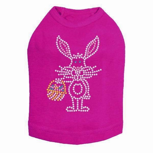 Easter Bunny With Basket Rhinestone Dog Tank
