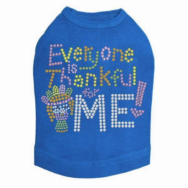 Everyone Is Thankful For Me Rhinestone Dog Tank