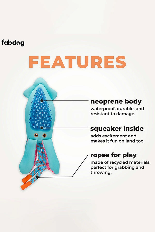 FabDog Squid Floaties Dog Toy