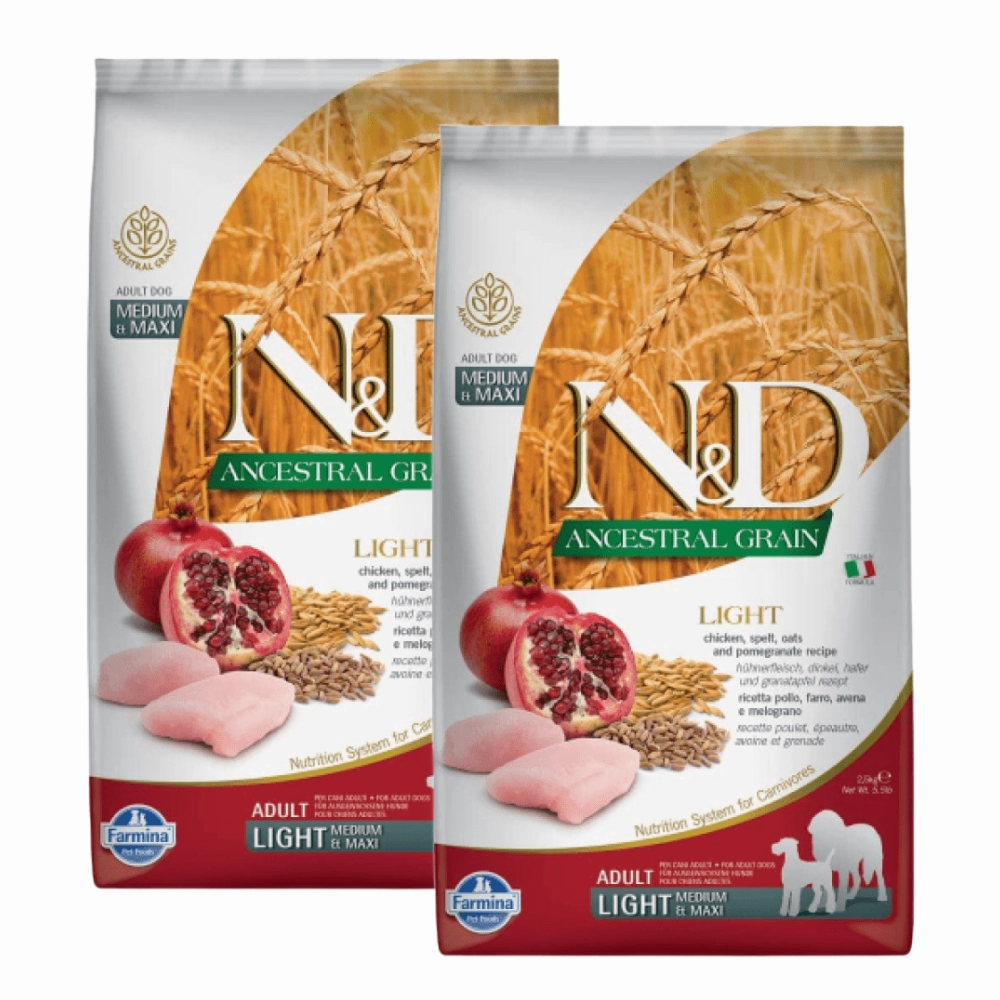 Farmina N&D Chicken & Pomegranate Ancestral Grain Light Adult Medium Maxi Dog Dry Food