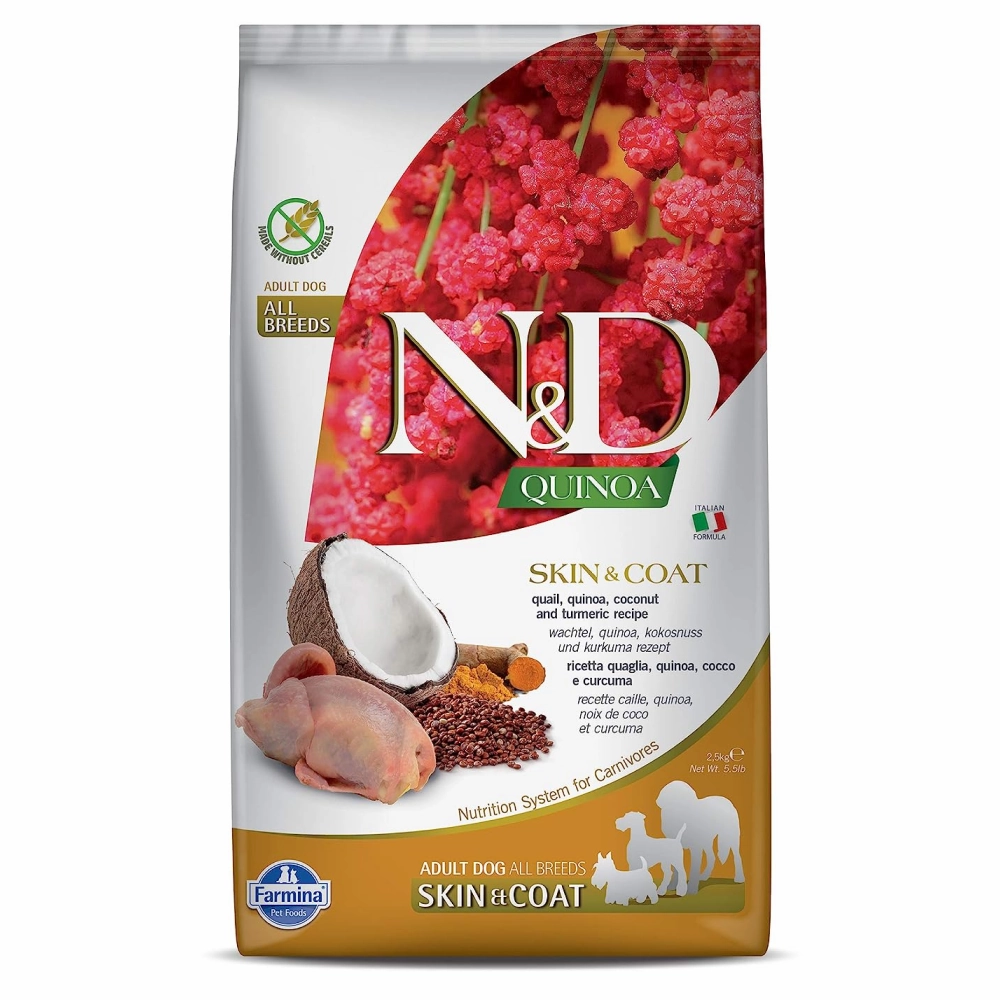 Farmina N&D Quinoa Quail Coconut & Turmeric Skin & Coat All Breed Dog Dry Food