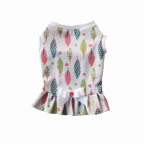 Feather And Dots Tank Dog Dress