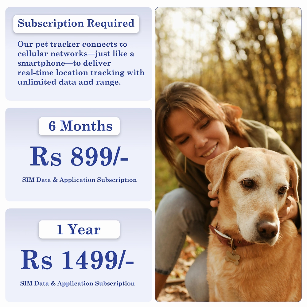 FeTaca Smart 4G GPS Tracker with Lifetime Free Tracking & 1 Year Data SIM Subscription for Dogs and Cats (Orange)