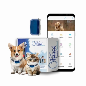 FeTaca Smart GPS Collars with 1 Year Advanced Tracking & SIM Data Subscription for Dogs & Cats (Blue)