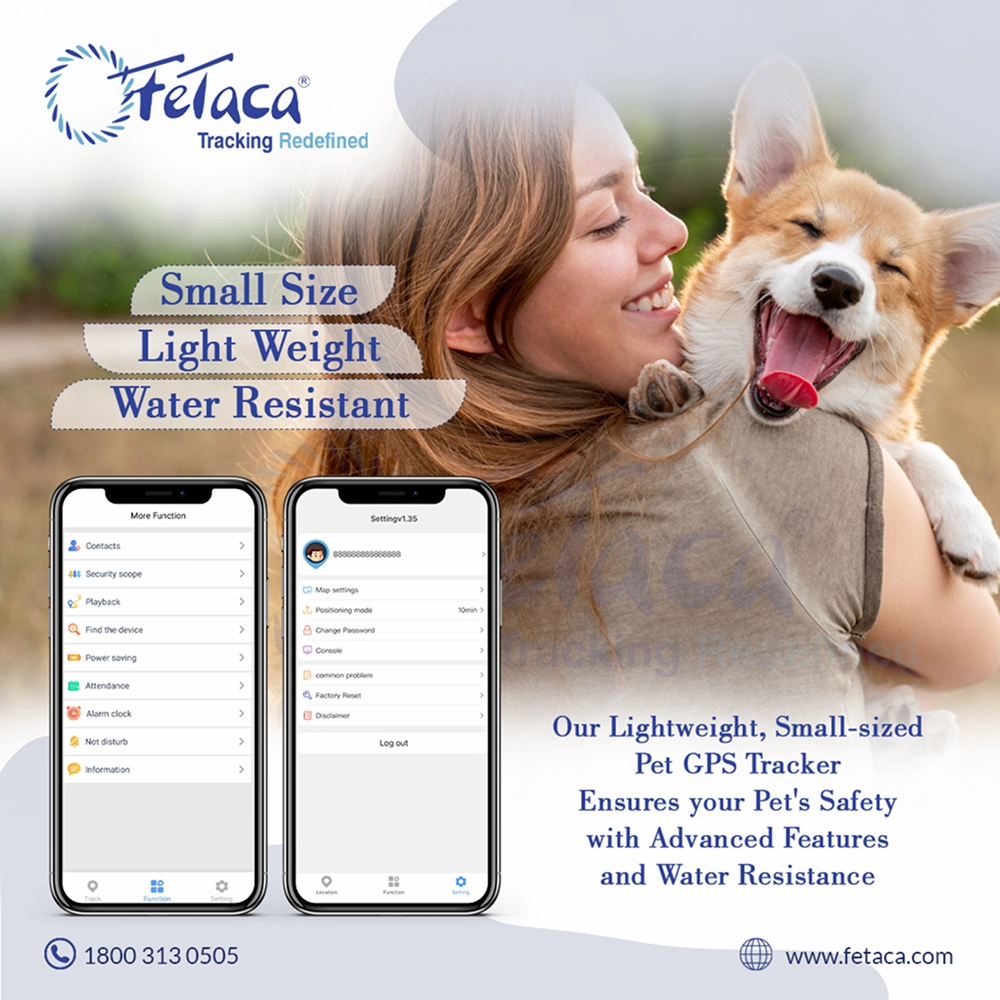 FeTaca Smart Silver Bell Shaped 2G Pet GPS Tracker with 1Year Advanced Tracking & SIM Data Subscription for Dogs and Cats (Silver)