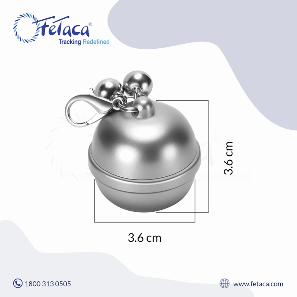 FeTaca Smart Silver Bell Shaped 2G Pet GPS Tracker with 1Year Advanced Tracking & SIM Data Subscription for Dogs and Cats (Silver)