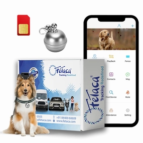 FeTaca Smart Silver Bell Shaped 2G Pet GPS Tracker with 1Year Advanced Tracking & SIM Data Subscription for Dogs and Cats (Silver)