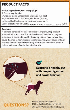 Fidobiotics Smooth Move Upset Stomach & Food Transition Probiotic Supplement for Dogs