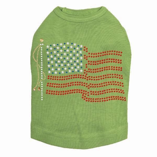 Flag USA Rhinestone Dog Tank