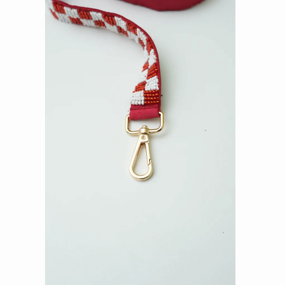 Floof & Co Checkered Leash & Collar (Red & White)