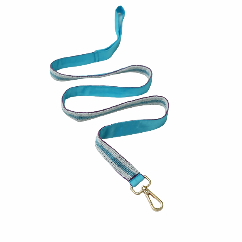 Floof & Co Cyan Pearl Leash & Collar (Blue)
