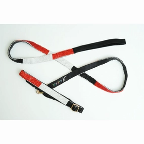 Floof & Co Paw Tricolor Leash & Collar (Red White Black)