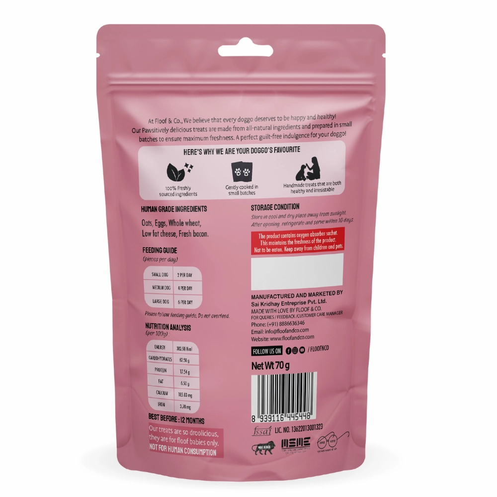 Floof & Co Pork Chew, Bacon Cheese and Chicken Cheese Dog Treats Combo