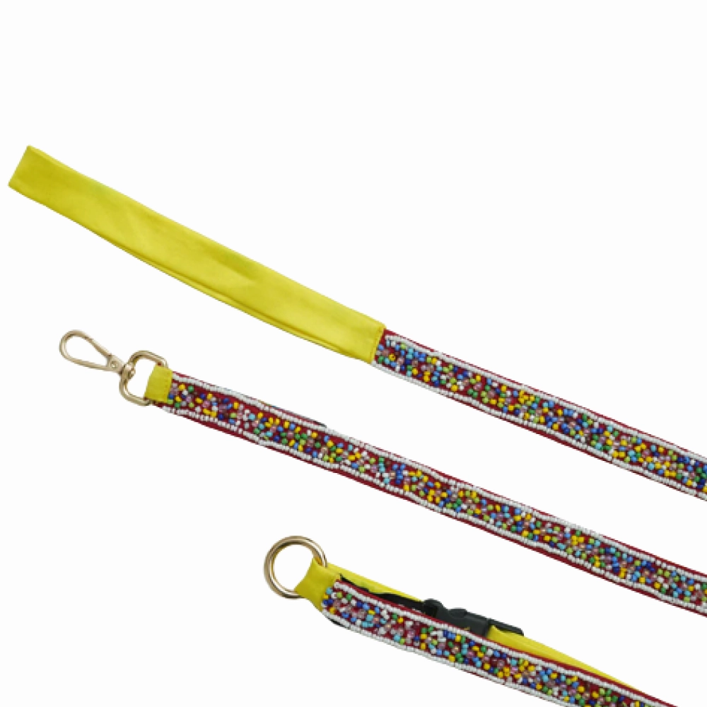 Floof & Co Sprinkles Leash & Collar (Yellow / Red)