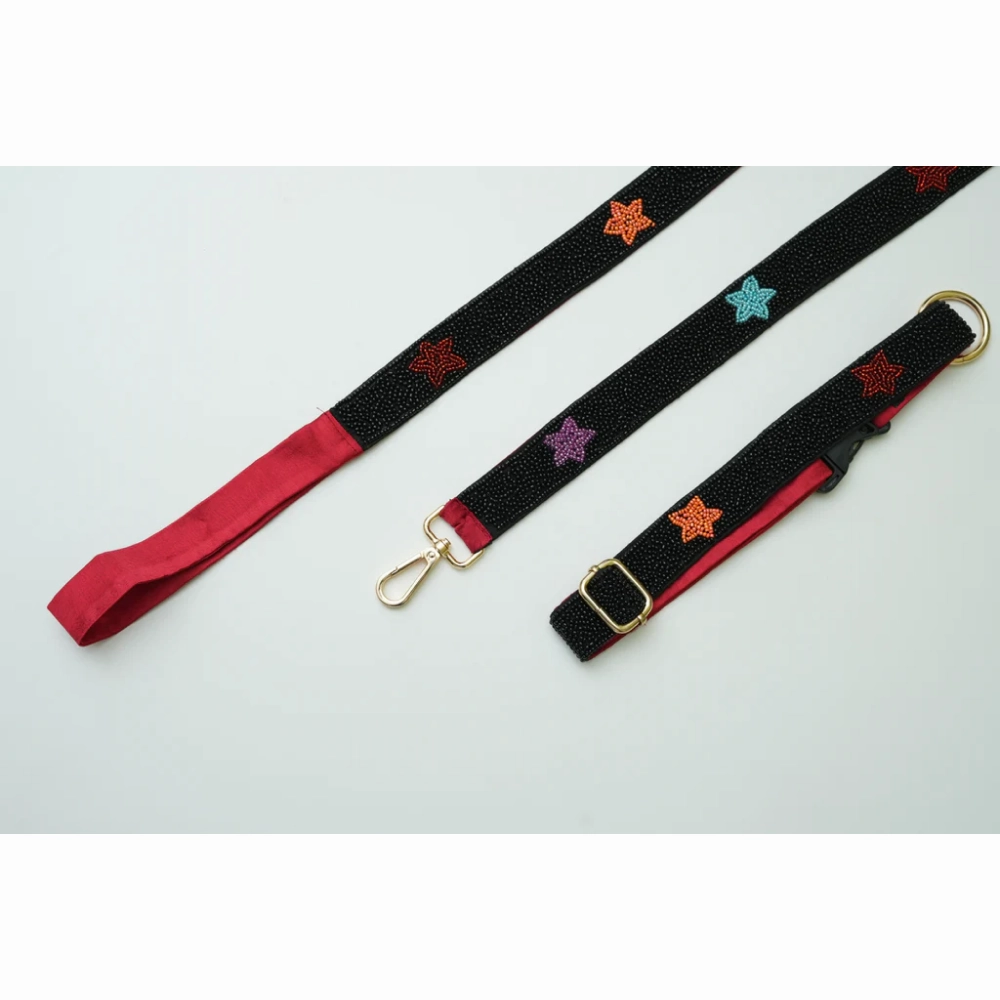 Floof & Co Starry Night Leash & Collar (Black)