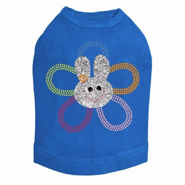 Flower Bunny Rhinestone Dog Tank