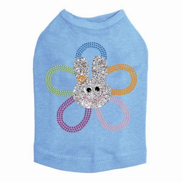 Flower Bunny Rhinestone Dog Tank