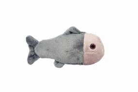 Fluff & Tuff Guppy Fish Squeakerless Plush Dog Toy
