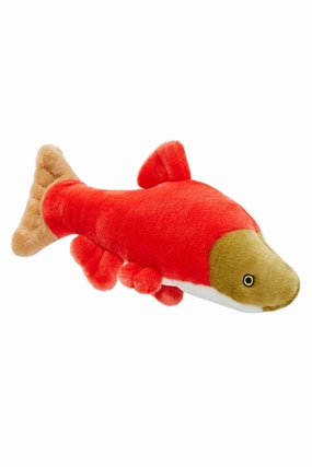Fluff and Tuff Cedar Salmon Plush Dog Toy